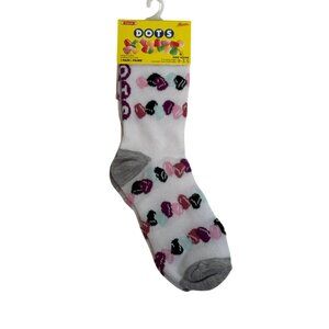 DOTS Candy Kids Socks White with Colorful Hearts Size 9–3.5 NWT
